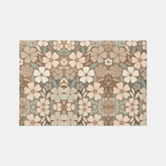 Contemporary Folk Blooms in Soft Earthy Tones Rug
