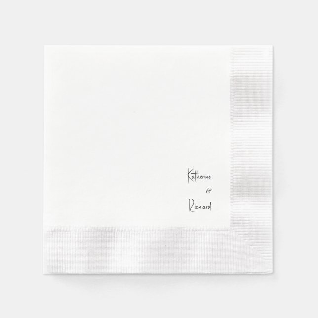 Contemporary Font Names Wedding Coined Napkins (Front)