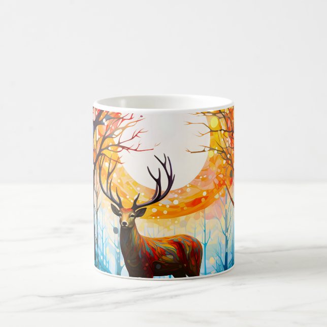 Contemporary Forest Wild Deer Coffee Mug (Center)