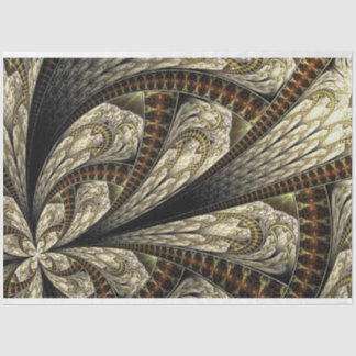 Contemporary Fractal Design Neutral Color Tissue Paper