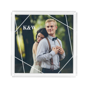 Contemporary Frame and Monogram Photo Acrylic Tray