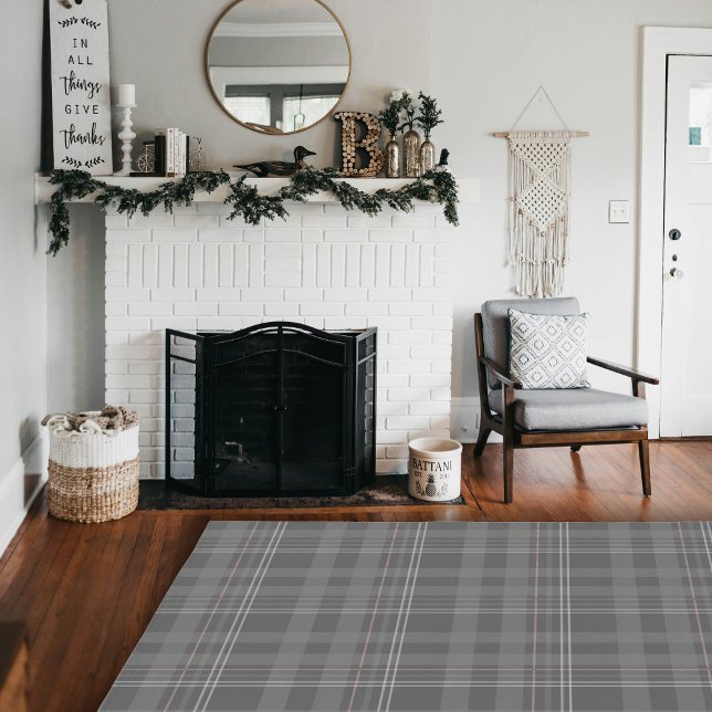 Contemporary Framhouse Grey Tartan Plaid Area  Rug (Contemporary Framhouse Grey Tartan Plaid Area Rug)
