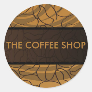 Contemporary, Fun & Colorful Coffee Bean Sticker. Classic Round Sticker