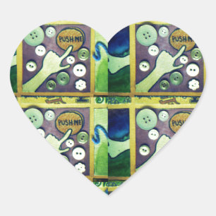 Contemporary Fun Mosaic Art Print – A Playful Heart Sticker