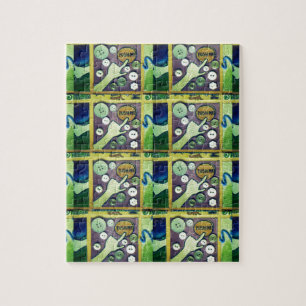 Contemporary Fun Mosaic Art Print – A Playful Jigsaw Puzzle