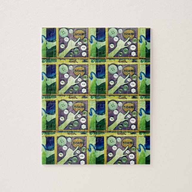 Contemporary Fun Mosaic Art Print – A Playful   Jigsaw Puzzle (Vertical)