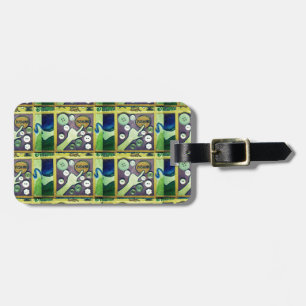 Contemporary Fun Mosaic Art Print – A Playful   Luggage Tag