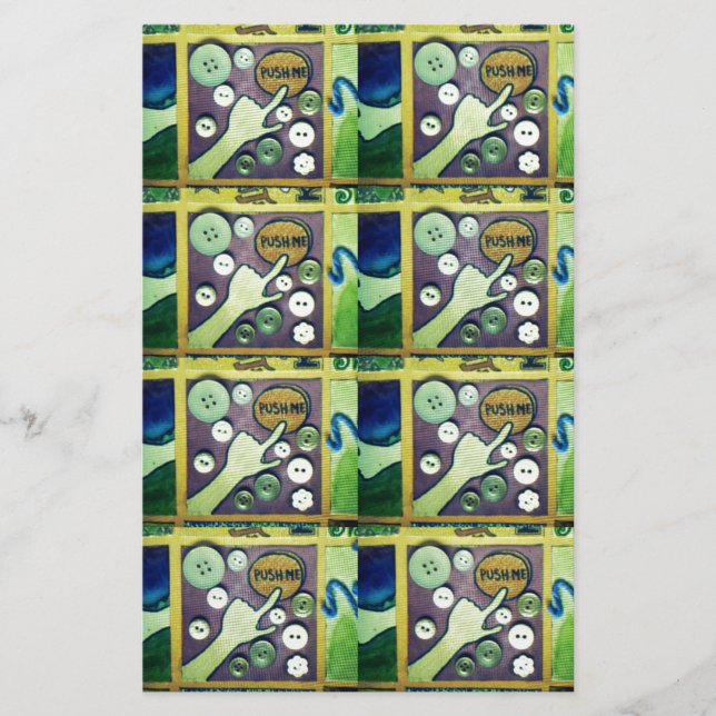 Contemporary Fun Mosaic Art Print – A Playful   Stationery (Front)