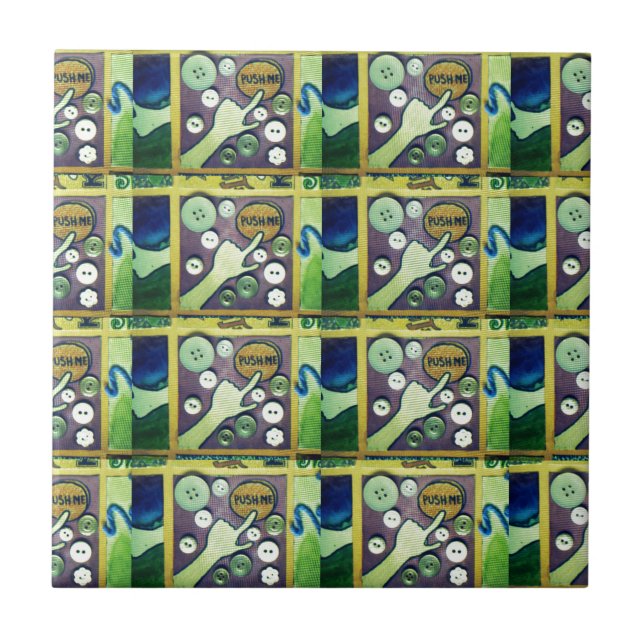 Contemporary Fun Mosaic Art Print – A Playful   Tile (Front)