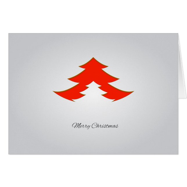 Contemporary, Geometric Christmas Tree / Red Cards (Front Horizontal)