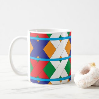 Contemporary Geometric Diamond Colorful Pattern