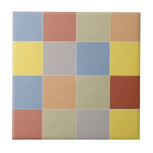Contemporary geometric multicolored pattern retro ceramic tile