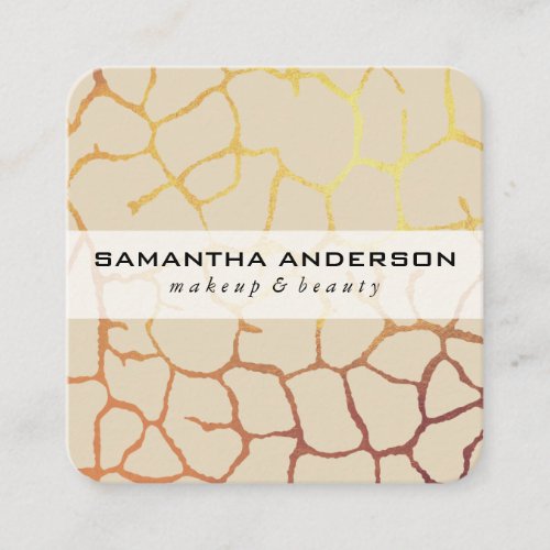 Contemporary Gold Chic Pattern Square Business Card