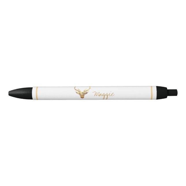Contemporary, Gold Deer Head Pen (Front)