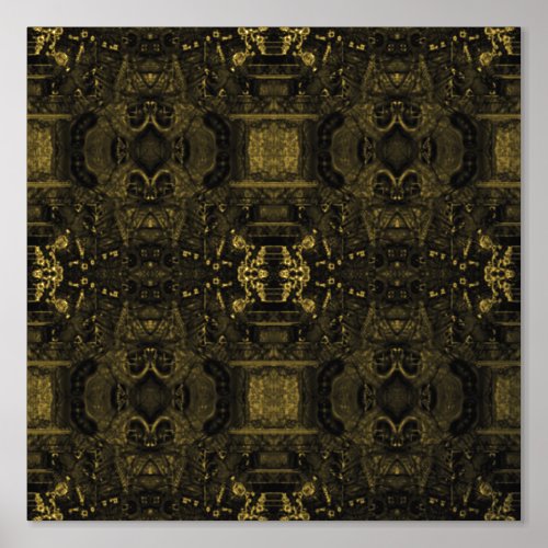 Contemporary Gold Foil Geometric Pattern Poster