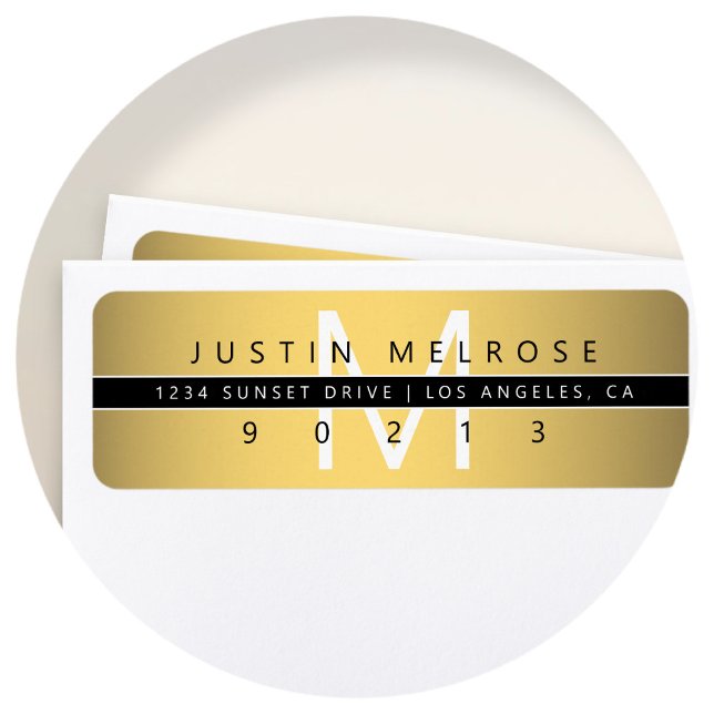 Contemporary Gold Look Return Address Label (Creator Uploaded)