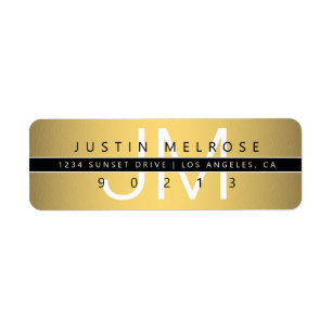 Contemporary Gold Look Return Address Label