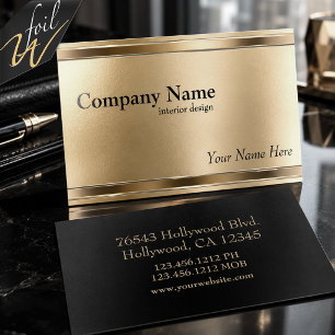 Contemporary Gold Metallic Design Studio Foil Spot Gloss Business Cards