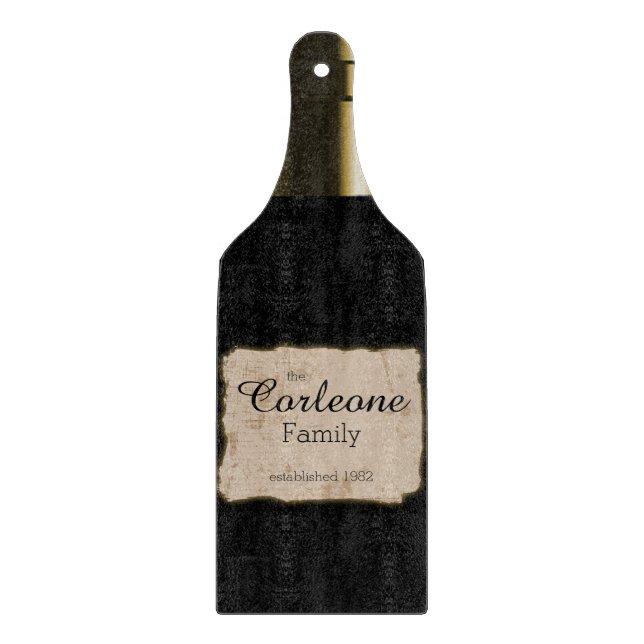 Contemporary Gold Wine Bottle Cutting Board (Front)