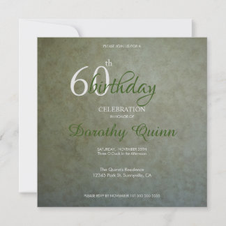 Contemporary Golden Sage Customizable Birthday Invitation