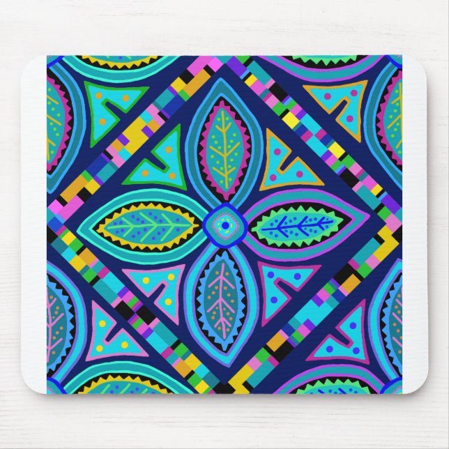 Contemporary Granny Square Flower Mouse Pad (Front)