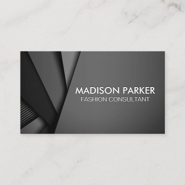 Contemporary Gray Black Background Business Card (Front)