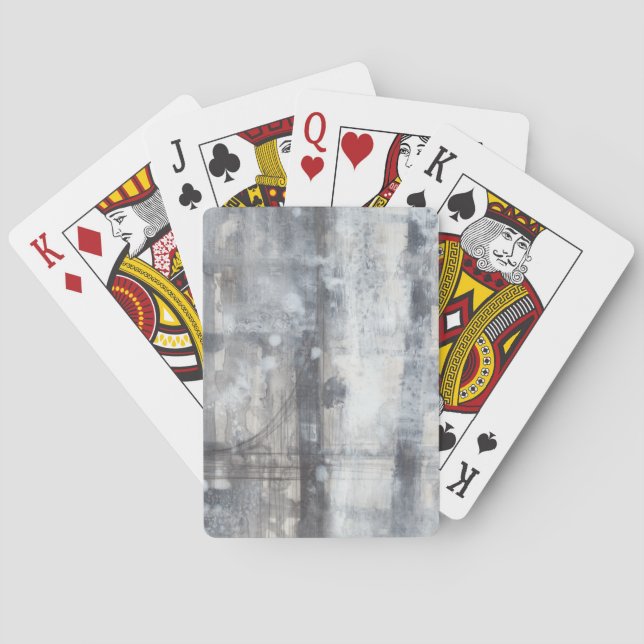 Contemporary Gray Painting Poker Cards (Back)