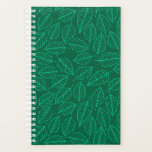 Contemporary Green Birch Leaves Pattern Planner
