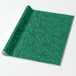 Contemporary Green Birch Leaves Pattern Wrapping Paper