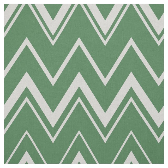Contemporary green chevron pattern fabric (Swatch)