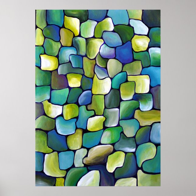 Contemporary Green Pattern Poster (Front)