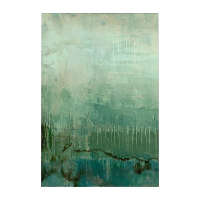 Contemporary Green Watercolor Acrylic Print (Front)