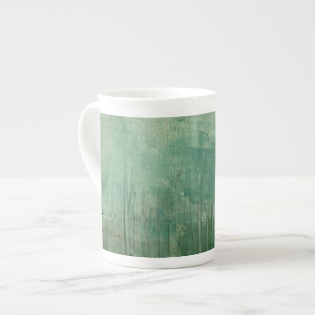 Contemporary Green Watercolor Bone China Mug (Front Left)