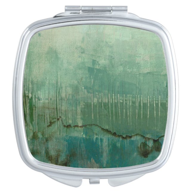 Contemporary Green Watercolor Compact Mirror (Front)