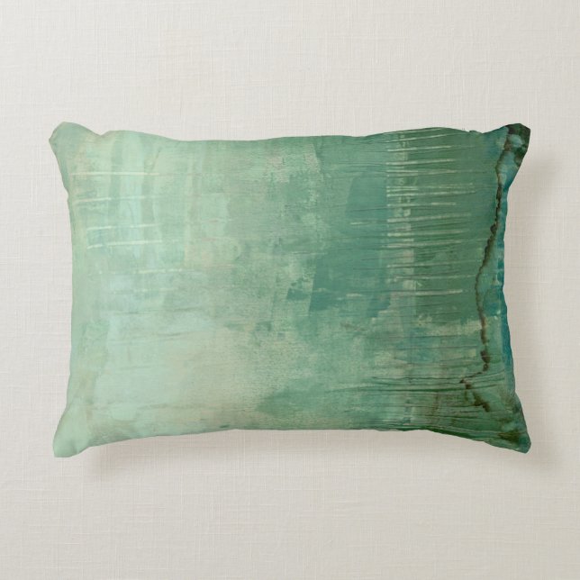 Contemporary Green Watercolor Decorative Pillow (Front)