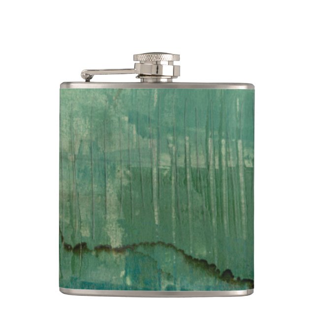 Contemporary Green Watercolor Flask (Front)