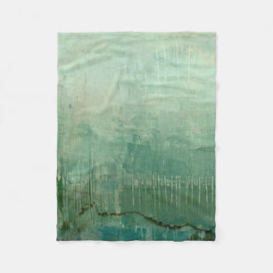 Contemporary Green Watercolor Fleece Blanket