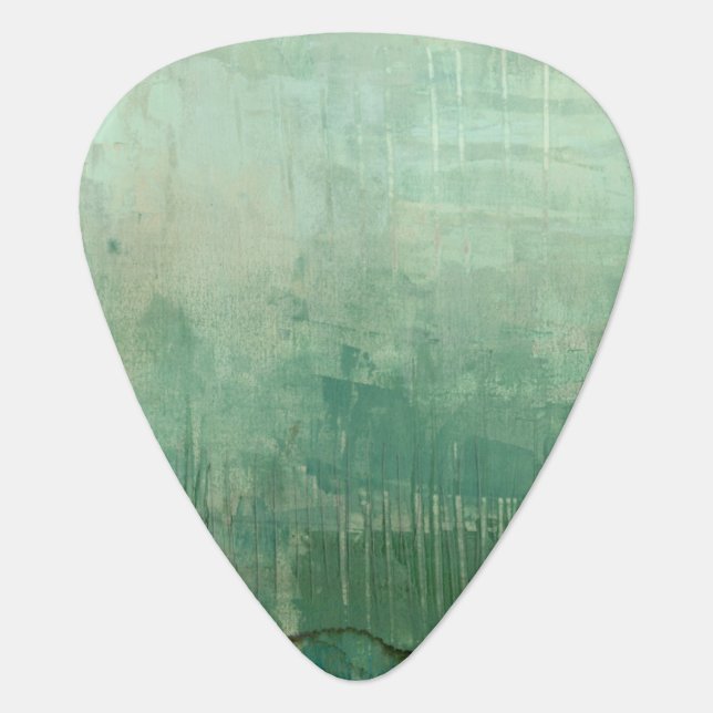 Contemporary Green Watercolor Guitar Pick (Front)