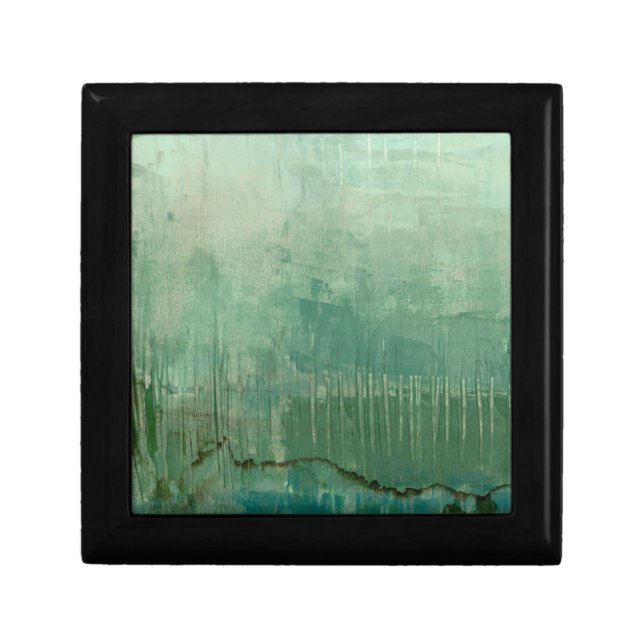 Contemporary Green Watercolor Jewelry Box (Front)