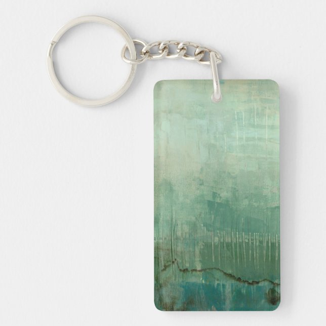 Contemporary Green Watercolor Keychain (Front)