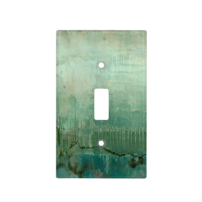 Contemporary Green Watercolor Light Switch Cover (Front)