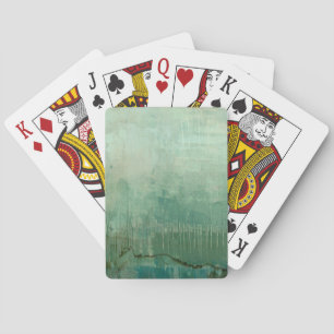 Contemporary Green Watercolor Poker Cards