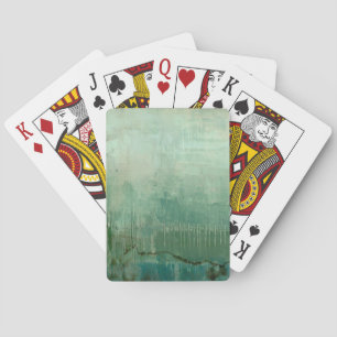 Contemporary Green Watercolor Poker Cards