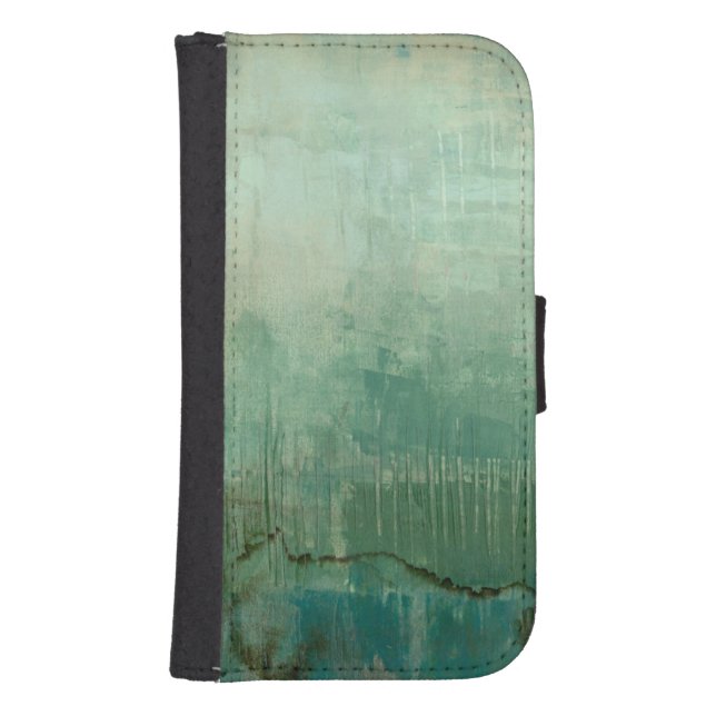 Contemporary Green Watercolor Samsung Galaxy Wallet Case (Front)