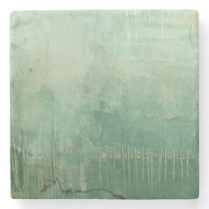 Contemporary Green Watercolor Stone Coaster