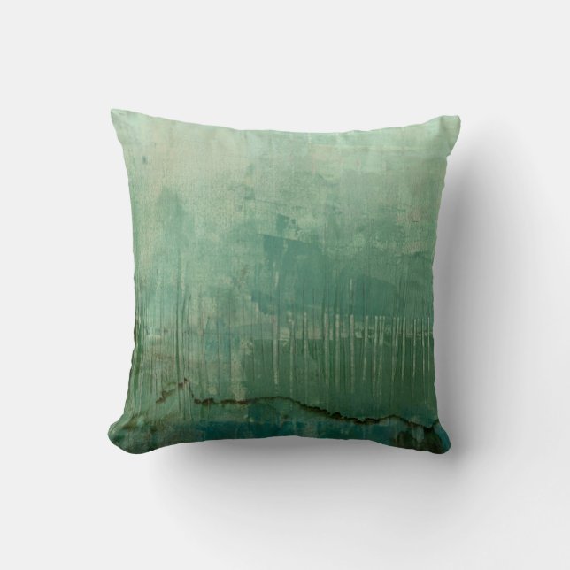 Contemporary Green Watercolor Throw Pillow (Front)