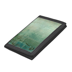 Contemporary Green Watercolor Tri-fold Wallet