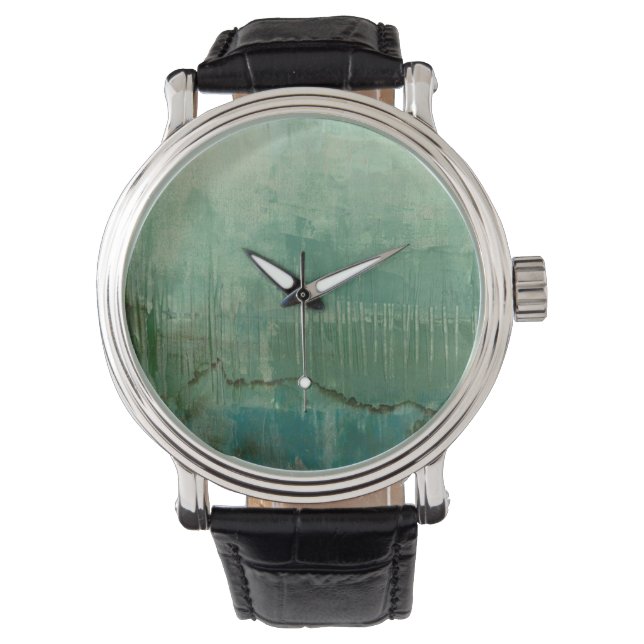 Contemporary Green Watercolor Watch (Front)
