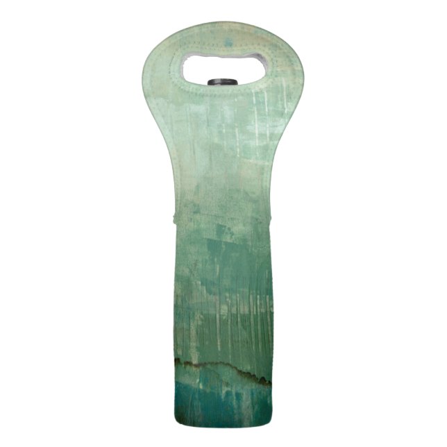 Contemporary Green Watercolor Wine Bag (Back)