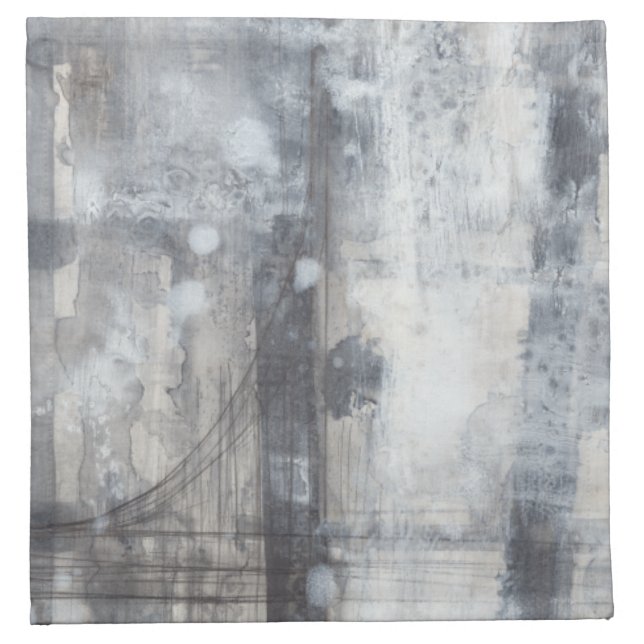Contemporary Grey Painting Cloth Napkin (Front)